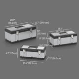 3 Pieces Tool Box Set, Stainless Steel Toolbox with Tray