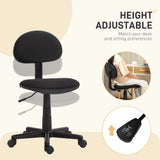 Small Desk Chair, Armless Office Chair with Adjustable Height, 360° Swivel Wheels