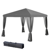 10' x 10' Pop Up Canopy Tent Gazebo, Foldable Canopy Tent with Zipper Mesh Sidewalls