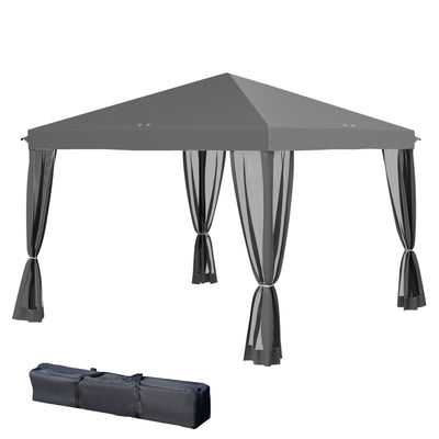 10' x 10' Pop Up Canopy Tent Gazebo, Foldable Canopy Tent with Zipper Mesh Sidewalls