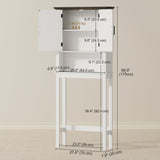 Over The Toilet Storage, Bathroom Cabinet Over Toilet with Open Shelf and Adjustable Bottom Bar