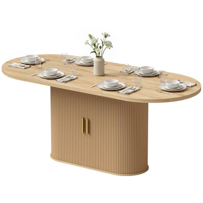 Dining Table Modern Farmhouse Kitchen Table Under-Table Cabinet
