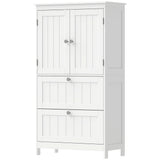 Bathroom Storage Cabinet, Narrow Bathroom Cabinet with 2 Drawers, Adjustable Shelf for Living Room