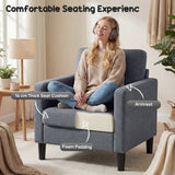 Fauteuil d'Appoint Moderne Rembourré pour le Salon avec Siège Épais et Accoudoirs