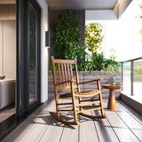 Chaise berçante patio en bois extérieur jardin fauteuil inclinable loisir siège simple bras