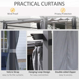 Metal Pergola with Sliding Roof Canopy, 10' x 10'