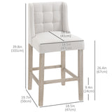 Tabourets de comptoir modernes rembourrés et capitonnés, ensemble de 2 chaises de comptoir pour cuisine
