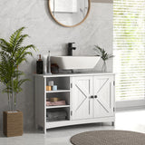 Bathroom Vanity Cabinet, Under Sink Storage Cabinet with Double Doors, Open and Adjustable Shelves