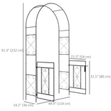 Arche de jardin en métal 7,6FT avec portail
