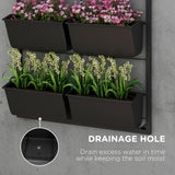 Jardinière murale 3 étages avec 6 pots pour usage intérieur et extérieur, support de plante suspendue
