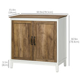 Farmhouse Sideboard, Storage Cabinet with 2 Doors and Shelves Kitchen, 30.9