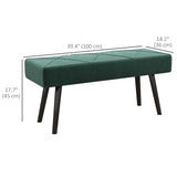 Banc de chambre tapissé de 99 cm, banc de bout de lit moderne avec pieds en acier