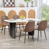 Ensemble Chaises Salle à Manger Rétro 4 Pièces, Chaises Cuisine Rembourrage Similicuir pour Salon