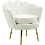 Fauteuil d'appoint moderne, fauteuil de club en tissu velouté avec pieds en métal doré pour chambre à coucher