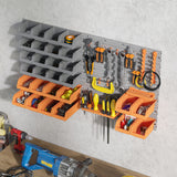 44PC Wall Mounted Storage Bins Parts Rack Kit with Storage Bins, Garage Plastic Organizer