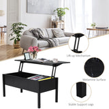 Table basse moderne de 99 cm avec plateau relevable et compartiment de rangement caché