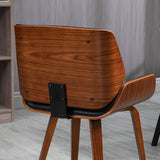 Dining Chairs Set of 2, PU Leather Kitchen Chairs with Upholstered Seats and Solid Wood Legs for Dining Room