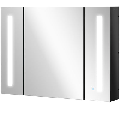 Bathroom Mirror Cabinet with LED and Adjustable Shelves