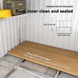 5x7 Garden Shed, Lean-to Metal Storage with Foundation, Sliding Door & 2 Vents for Garden Tools