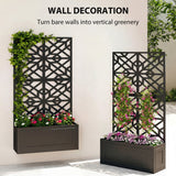 Metal Raised Garden Bed with Trellis for Climbing Plants