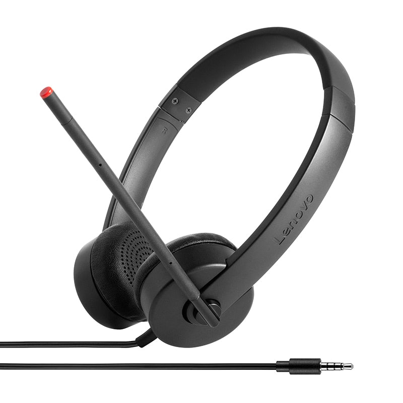 Lenovo Casque audio stéréo analogique filaire Serre-tête Bureau/Centre d'appels Noir