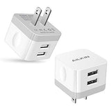 2Pack USB Wall Charger Plug, AILKIN 2.4A Dual Port USB Adapter Power C