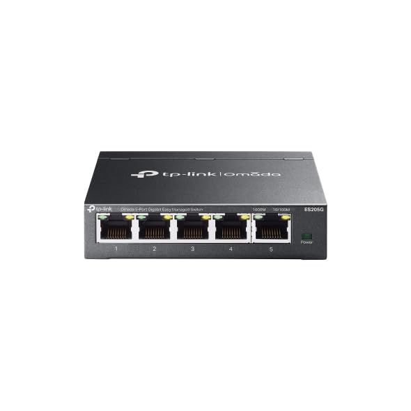 TP-Link Omada 5-Port Gigabit Easy Managed Switch (ES205G), 10Gbps Swit