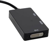 Adaptateur multi-fonction Displayport DP vers HDMI/DVI/VGA Mâle vers femelle 3 en 1