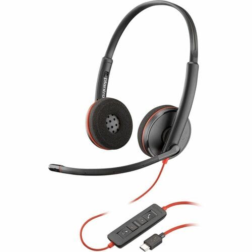 HP Poly Blackwire 3220 Stereo Headset with USB-C Adapter