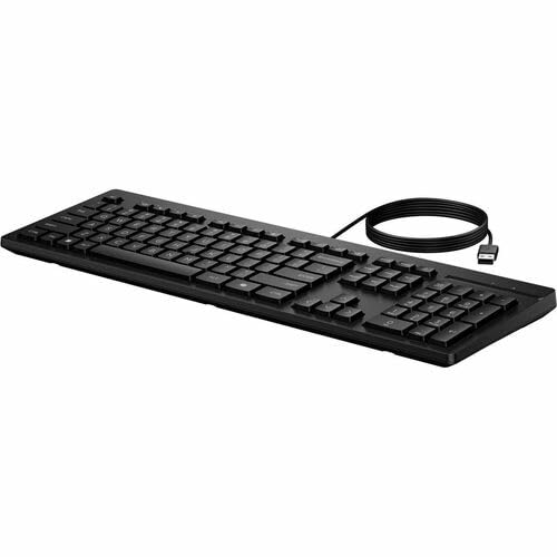 HP 125 Wired Keyboard - Cable Connectivity - USB Type A Interface - Co
