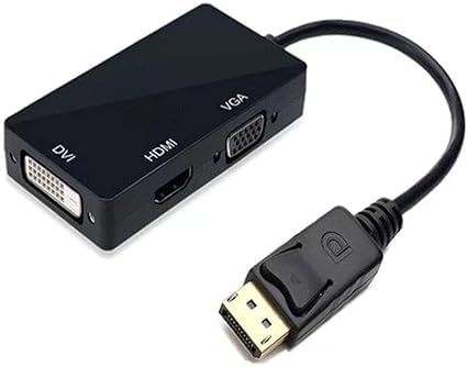 Adaptateur multi-fonction Displayport DP vers HDMI/DVI/VGA Mâle vers femelle 3 en 1