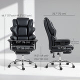 Big and Tall Office Chair, 400 lbs Overstuffed Desk Chair with Spring Cushion, PU Leather