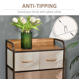 Dresser with 5 Drawers, Chest of Drawers with Metal Frame, Fabric Dresser for Living Room