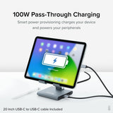 Plugable Technologies 8-in-1 USB C Hub for iPad with Stand, 100W Pass-