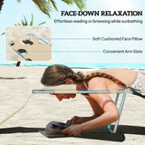 Folding Outdoor Lounge Chair, 5-Level Tanning Chair with Face Hole