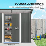 9' x 6.5' Outdoor Metal Garden Shed Utility Tool Storage Steel Backyard