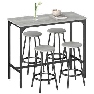 5-Piece Bar Table Set for 4