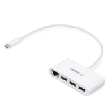 StarTech.com 3-Port USB-C Hub with Gigabit Ethernet - USB-C to 3x USB-