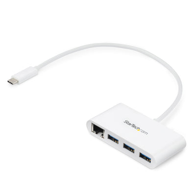 StarTech.com 3-Port USB-C Hub with Gigabit Ethernet - USB-C to 3x USB-