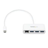 StarTech.com 3-Port USB-C Hub with Gigabit Ethernet - USB-C to 3x USB-