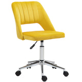 Mid Back Office Chair Velvet Fabric Swivel Scallop Shape Computer Desk Chair
