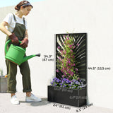 Jardinière en métal avec treillis pour plantes grimpantes