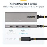 StarTech Concentrateur USB-C 4 Ports, 10Gbps, Charge PD 100W, 4X Ports USB-C, O