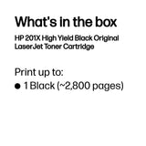 HP 201X Cartouche de toner noir LaserJet à haut rendement
