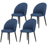 Ensemble de 4 chaises de salle à manger modernes, chaises de salle à manger rembourrées avec pieds en métal, siège rembourré