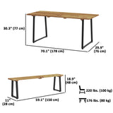 Picnic Table and Bench Set for 6 Persons with 2