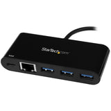 Adaptateur USB-C vers Ethernet StarTech.com avec concentrateur USB 3.0 à 3 ports et alimention