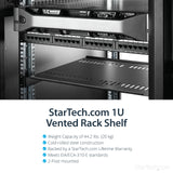 StarTech.com 1U Server Rack Shelf - Universal Vented Rack Mount Cantil
