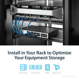 StarTech.com 1U Server Rack Shelf - Universal Vented Rack Mount Cantil