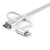 StarTech.com Câble de charge USB multi-connecteurs - 3,3 pi / 1m - Lightning/USB-C/
